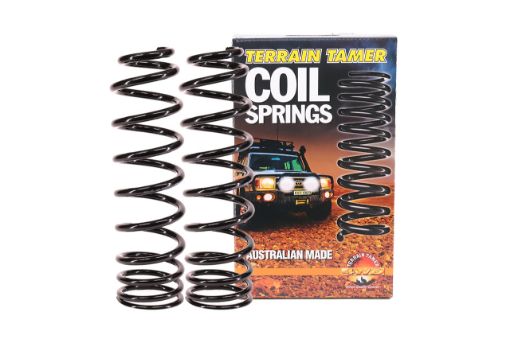 Coils FRONT Raised 50MM TO 100KG WITH BULL BAR Tapered WIRE – Toyota Land Cruiser 80 Series