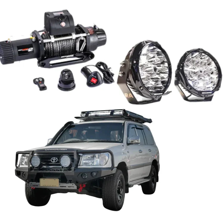 Rockarmor Gt Hoop Steel Bullbar Combo Package - Land Cruiser 105 Series 98-07 (Full Bar Replacement)