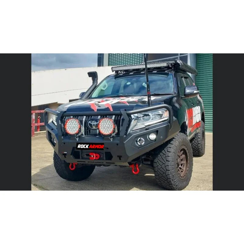 Black rockarmor gt steel bullbar with electric winch mount for Toyota Prado 150 series 11/2017 full bar replacement