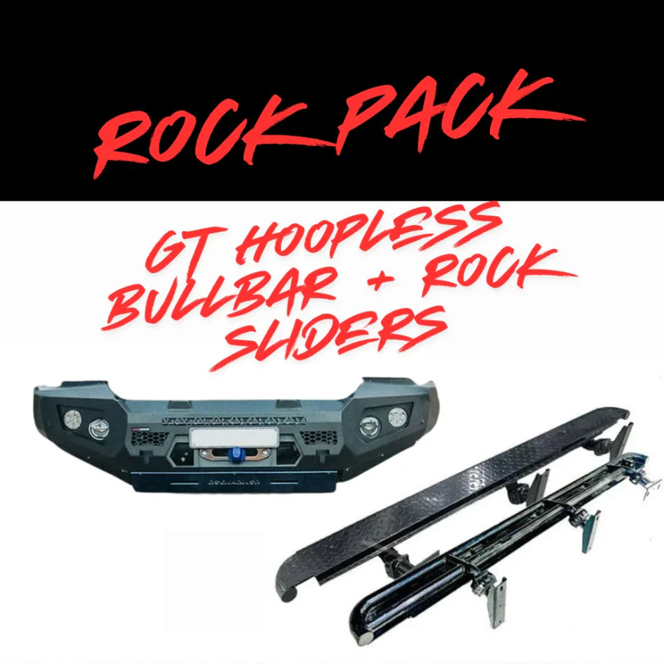 Rockarmor Rock Pack — Toyota Land Cruiser 76 78 79 2007-2023 | GT Hoopless Bullbar + Rock Sliders